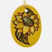 Zonnebloem Kikkerbloem Keramisch Ornament (Achterkant)