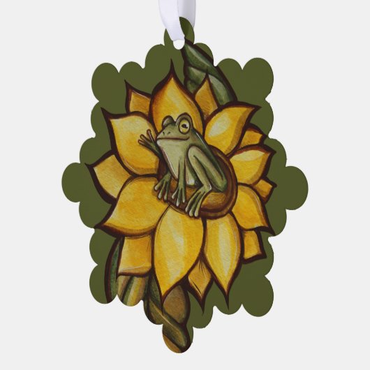 Zonnebloem Kikkerbloem Ornament Kaart (Links)