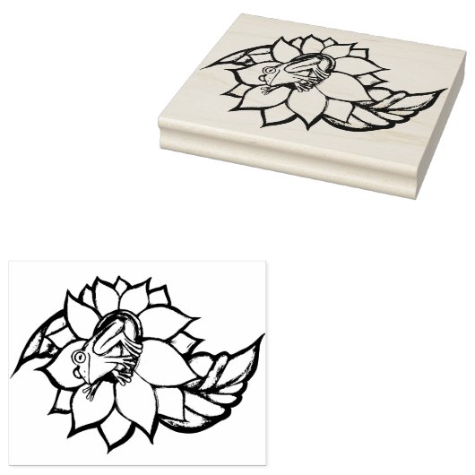 Zonnebloem Kikkerbloem Rubberstempel (Gestempeld)