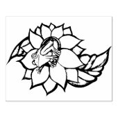 Zonnebloem Kikkerbloem Rubberstempel (Afrduk)