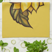 Zonnebloem Kikkerbloem Theedoek (Gevouwen)