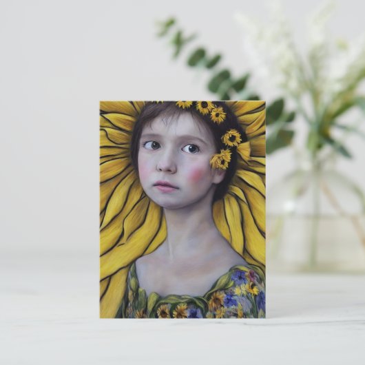 Zonnebloem Kind Briefkaart (Staand voorkant)