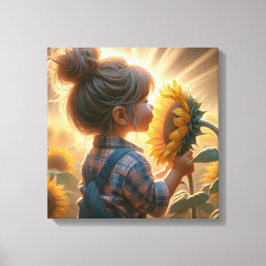 Zonnebloem Kind Canvas Afdruk (Voorkant)