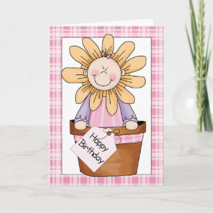 Zonnebloem Kinder (pot) Verjaardagsgroet Kaart