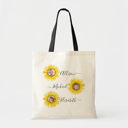 Zonnebloem Kinderen | Kleinkinderen Foto Tote Bag (Voorkant)