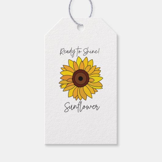 Zonnebloem klaar om te schitteren Zonnebloem Cadeaulabel (Voorkant)