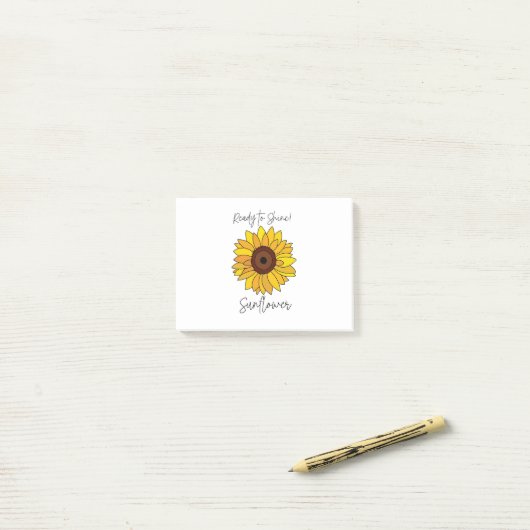 Zonnebloem klaar om te schitteren Zonnebloem Post-it® Notes (Op bureau)