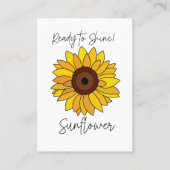 Zonnebloem klaar om te schitteren Zonnebloem Visitekaartje (Voorkant)