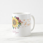 Zonnebloem Klampjes Floral Monogram Koffiemok (Voorkant rechts)
