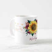 Zonnebloem Klampjes Floral Monogram Koffiemok (Voorkant links)