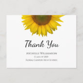 Zonnebloem Klasse van 2025 Afstuderen Dank U Briefkaart (Voorkant)