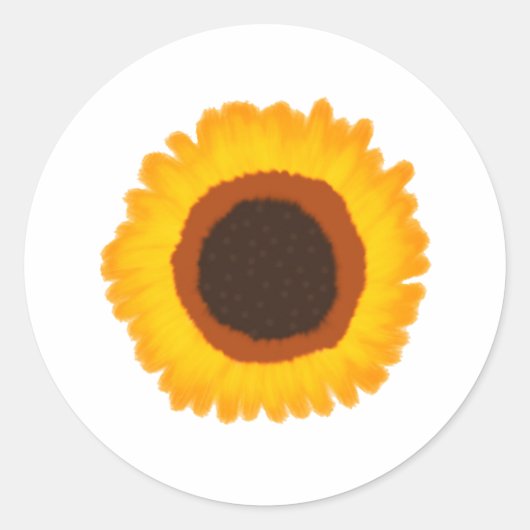 Zonnebloem Klassic Round Sticker (Voorkant)