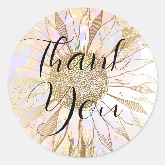 zonnebloem klassieke ronde sticker (Voorkant)