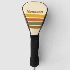 Zonnebloem Klaver Over Strepen met Naam Golfheadcover