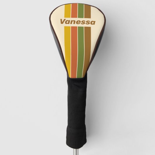 Zonnebloem Klaver Speld Gestreeptd met Naam Golfheadcover (Voorkant)
