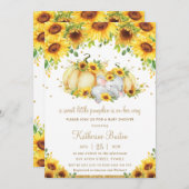 Zonnebloem Kleine Pompoen Olifant Baby shower Meis Kaart (Voorkant / Achterkant)