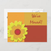 Zonnebloem Kleurblokwijziging Adres Aankondigingskaart (Voorkant / Achterkant)