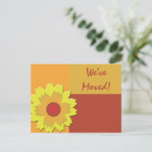 Zonnebloem Kleurblokwijziging Adres Aankondigingskaart (Staand voorkant)