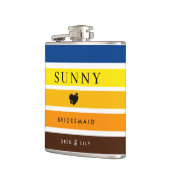 Zonnebloem Kleuren Persoonlijke Bruidsmeisje Hip F Heupfles (Links)