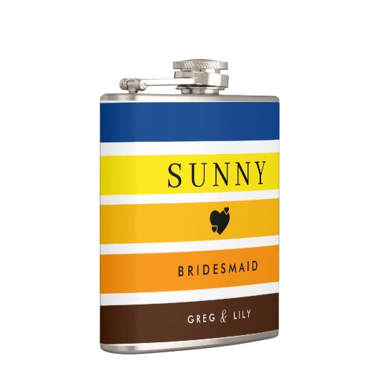 Zonnebloem Kleuren Persoonlijke Bruidsmeisje Hip F Heupfles (Rechts)