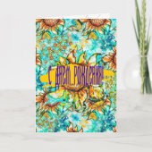 Zonnebloem Kleurig zomerkatroon Kaart (Voorkant)