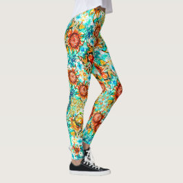 Zonnebloem Kleurig zomerkatroon Leggings