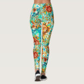 Zonnebloem Kleurig zomerkatroon Leggings (Achterkant)
