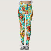Zonnebloem Kleurig zomerkatroon Leggings (Voorkant)