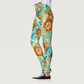 Zonnebloem Kleurig zomerkatroon Leggings (Links)