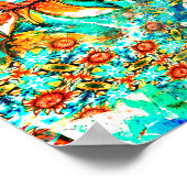 Zonnebloem Kleurig zomerkatroon Poster (Hoek)