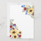 ZONNEBLOEM Kleurrijke Bloemen Zomer Verjaardag Bru Kaart (Achterkant)