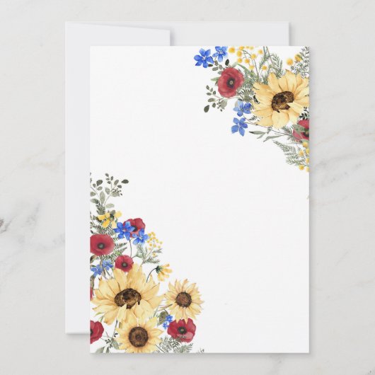 ZONNEBLOEM Kleurrijke Bloemen Zomer Verjaardag Bru Kaart (Achterkant)