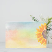 Zonnebloem Kleurrijke Waterverf Papier Blad (Staand voorkant)