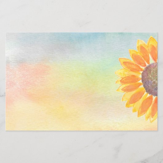 Zonnebloem Kleurrijke Waterverf Papier Blad (Voorkant)
