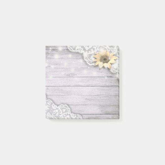 zonnebloem Klokjes Rustisch hout Post-it® Notes (Voorkant)