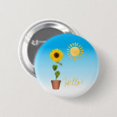 Zonnebloem Knop Ronde Button 5,7 Cm (Voorkant /achterkant)