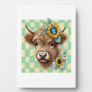 Zonnebloem Koe Png, Cute Schotse Hooglander Koe Fotoplaat