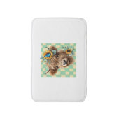 Zonnebloem Koe, Schattigee Highland Koe Badmat (Voorkant Verticaal)