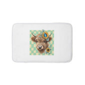 Zonnebloem Koe, Schattigee Highland Koe Badmat (Voorkant)