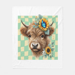 Zonnebloem Koe, Schattigee Highland Koe Fleece Deken