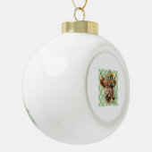 Zonnebloem Koe, Schattigee Highland Koe Keramische Bal Ornament (Links)
