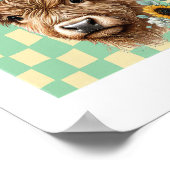 Zonnebloem Koe, Schattigee Highland Koe Poster (Hoek)