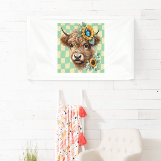 Zonnebloem Koe, Schattigee Highland Koe Spandoek (Insitu)