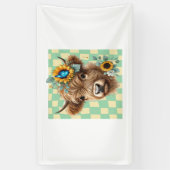 Zonnebloem Koe, Schattigee Highland Koe Spandoek (Verticaal)