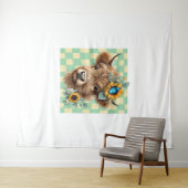 Zonnebloem Koe, Schattigee Highland Koe Wandkleed (In Situ (horizontaal))