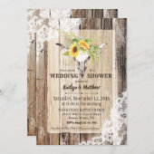 Zonnebloem Koe schedel schuur hout rustiek Vrijgez Kaart (Voorkant / Achterkant)