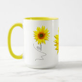 Zonnebloem Koffie Mok (Naam & Monogrammed initiaal (Links)