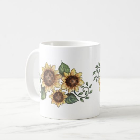 Zonnebloem Koffiemok (Voorkant links)