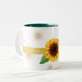 Zonnebloem Koffiemok "Sta naar de zon" Tweekleurige Koffiemok