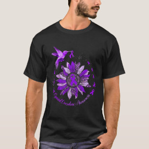 Zonnebloem kolibrie Paarse lint opioïde overdos T-shirt